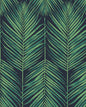 NW43204 NextWall NextWall Peel & Stick Wallpaper Tropic Palm Midnight Blue & Sea Green