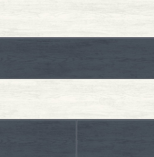 NW43512 NextWall NextWall Peel & Stick Wallpaper Two Toned Shiplap Navy Blue