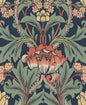 NW44402 NextWall NextWall Peel & Stick Wallpaper Primrose Floral Denim Blue & Auburn