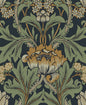 NW44404 NextWall NextWall Peel & Stick Wallpaper Primrose Floral Midnight Blue & Goldenrod