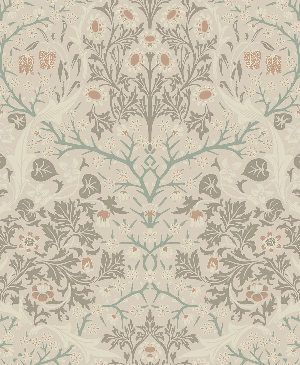 NW44506 NextWall NextWall Peel & Stick Wallpaper Victorian Garden Lunar Rock & Clay