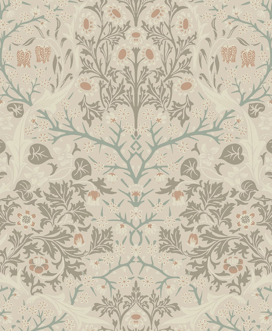 NW44506 NextWall NextWall Peel & Stick Wallpaper Victorian Garden Lunar Rock & Clay