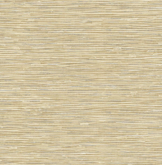 NW44706 NextWall NextWall Peel & Stick Wallpaper Cyrus Faux Grasscloth Khaki & Metallic Silver
