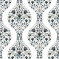 NW45000 NextWall NextWall Peel & Stick Wallpaper Floral Ogee Steel & Rustic Taupe