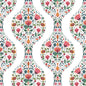NW45001 NextWall NextWall Peel & Stick Wallpaper Floral Ogee Rose Pink & Spruce