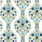 NW45004 NextWall NextWall Peel & Stick Wallpaper Floral Ogee Cobalt & Spring Green