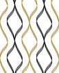 NW45100 NextWall NextWall Peel & Stick Wallpaper Ogee Ribbon Metallic Gold & Ebony