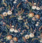 NW45702 NextWall NextWall Peel & Stick Wallpaper Vintage Floral Navy Blue