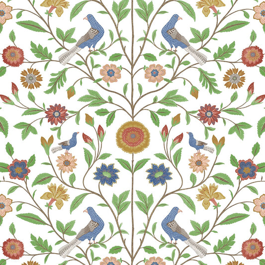 NW45901 NextWall NextWall Peel & Stick Wallpaper Bird Toile White