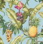 NW46302 NextWall NextWall Peel & Stick Wallpaper Pineapple Floral Sky Blue