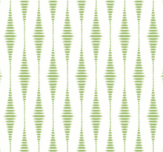 NW46404 NextWall NextWall Peel & Stick Wallpaper Striped Ikat Macaw Green