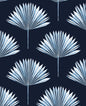 NW46502 NextWall NextWall Peel & Stick Wallpaper Tropical Fan Palm Navy Blue
