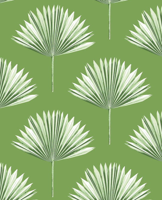 NW46504 NextWall NextWall Peel & Stick Wallpaper Tropical Fan Palm Green Sprout