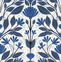 NW47102 NextWall NextWall Peel & Stick Wallpaper Folk Floral Blue Sapphire & Pavestone