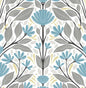 NW47104 NextWall NextWall Peel & Stick Wallpaper Folk Floral Blue Patina & Wheat