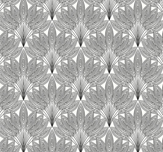 NW47300 NextWall NextWall Peel & Stick Wallpaper Peacock Leaves Ebony