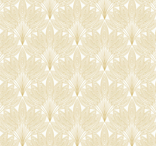 NW47305 NextWall NextWall Peel & Stick Wallpaper Peacock Leaves Metallic Gold