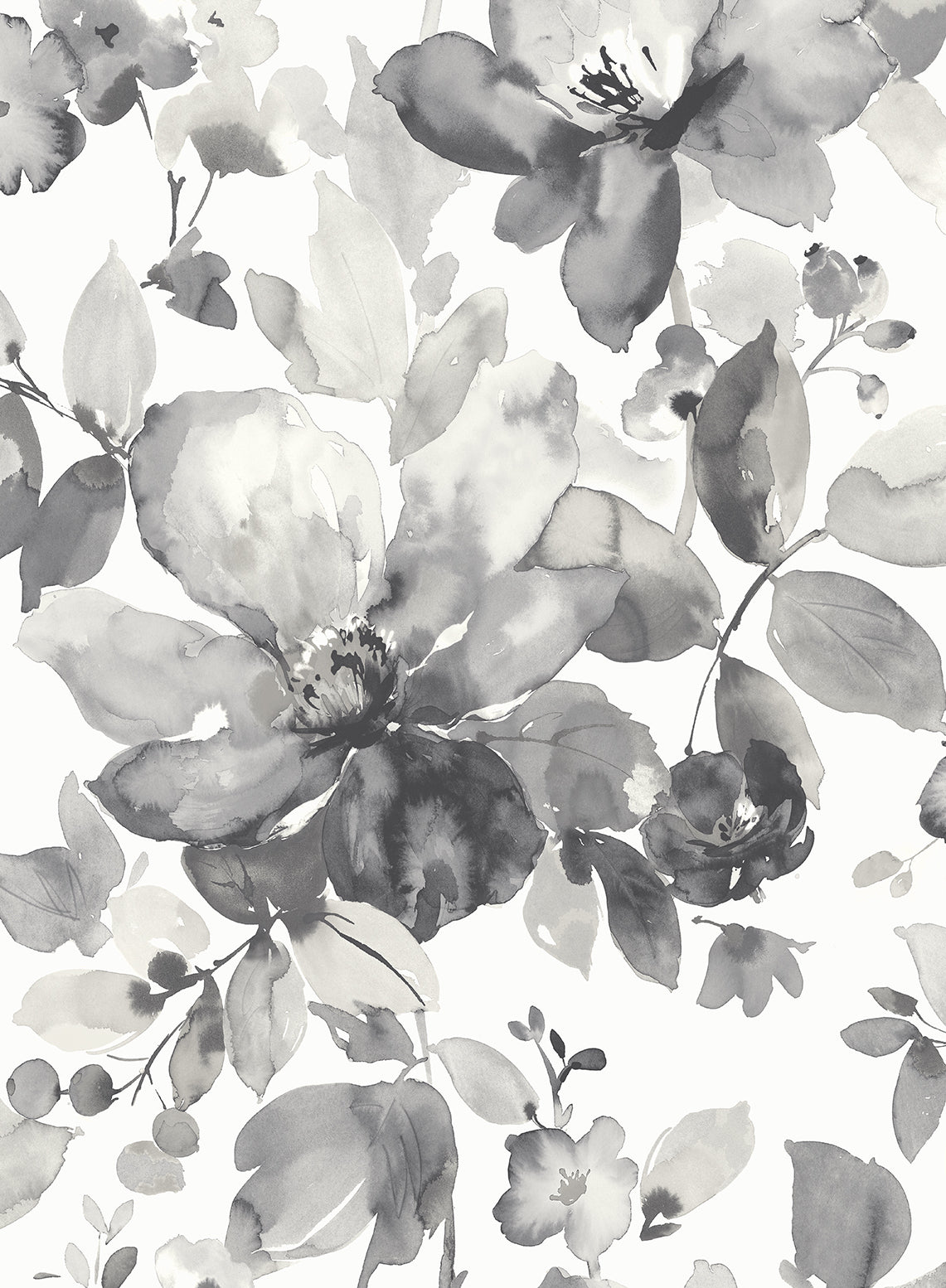 NW47800 NextWall NextWall Peel & Stick Wallpaper Watercolor Flower Inkwell