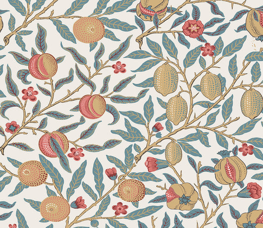 NW48004 NextWall NextWall Peel & Stick Wallpaper Pomegranate Moonstone Blue & Light Ochre