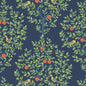 NW48102 NextWall NextWall Peel & Stick Wallpaper Fruit Tree Navy Blue & Greenery