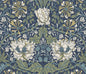 NW48202 NextWall NextWall Peel & Stick Wallpaper Ogee Flora Indigo Dye & Sage