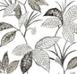 NW48300 NextWall NextWall Peel & Stick Wallpaper Boho Leaf Trail Greystone