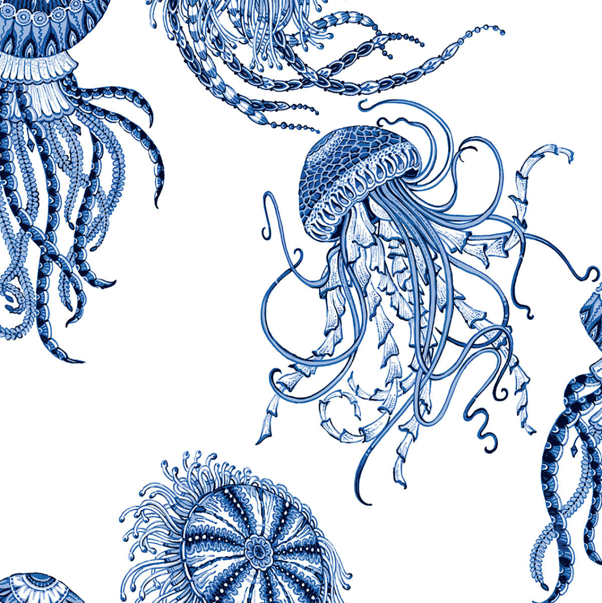 NW48402 NextWall NextWall Peel & Stick Wallpaper Jellyfish Blue Sapphire