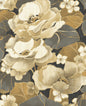 NW49600 NextWall NextWall Peel & Stick Wallpaper Nouveau Floral Ebony & Antique Gold