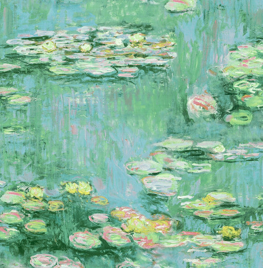 NW50004 NextWall NextWall Peel & Stick Wallpaper Lily Pond Hunter Green & Lakeside