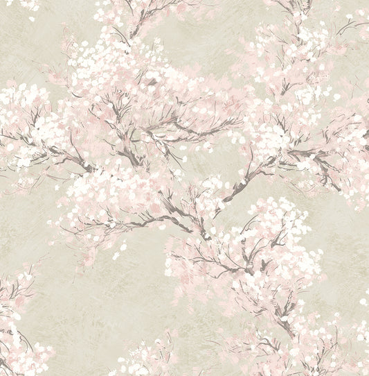 NW50101 NextWall NextWall Peel & Stick Wallpaper Cherry Blossom Grove Parchment & Rose
