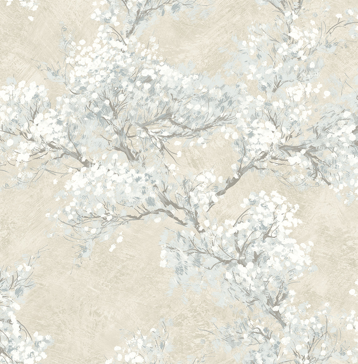 NW50105 NextWall NextWall Peel & Stick Wallpaper Cherry Blossom Grove Parchment & Morning Fog