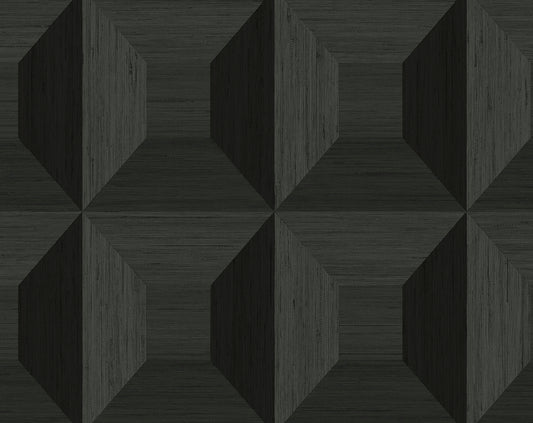 NW50300 NextWall NextWall Peel & Stick Wallpaper Quadrant Geo Blacksmith