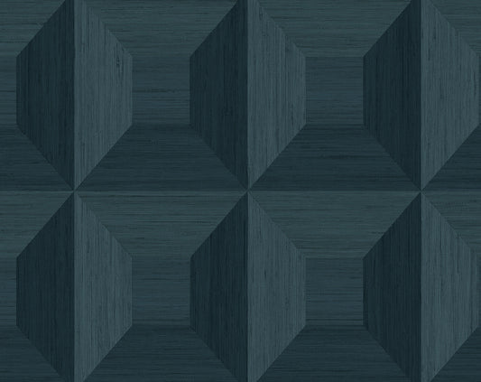 NW50302 NextWall NextWall Peel & Stick Wallpaper Quadrant Geo Denim Blue
