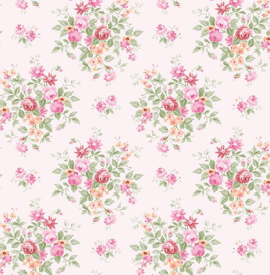 NW50511 NextWall NextWall Peel & Stick Wallpaper Floral Bunches Posy Pink