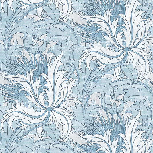 NW50702 NextWall NextWall Peel & Stick Wallpaper Floral Folly Blue Waterfall