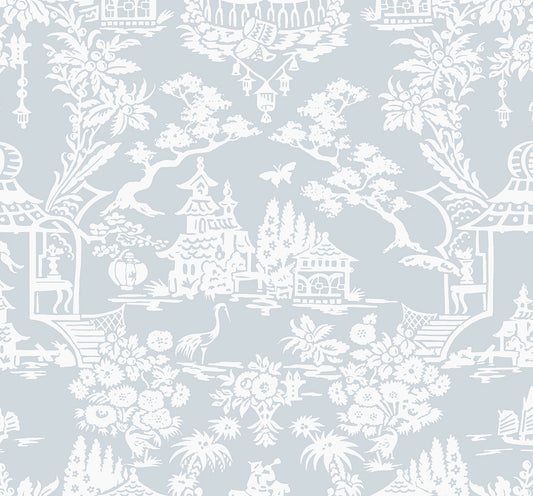 NW51202 NextWall NextWall Peel & Stick Wallpaper Garden Chinoiserie Blue Dusk