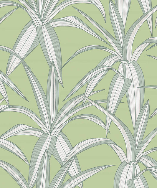 NW51704 NextWall NextWall Peel & Stick Wallpaper Tossed Cradle Plant Spring Green