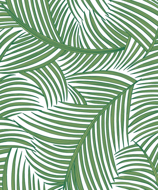 NW51904 NextWall NextWall Peel & Stick Wallpaper Tossed Palm Fronds Greenery