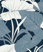 NW52002 NextWall NextWall Peel & Stick Wallpaper Elephant Leaves Blue Lagoon