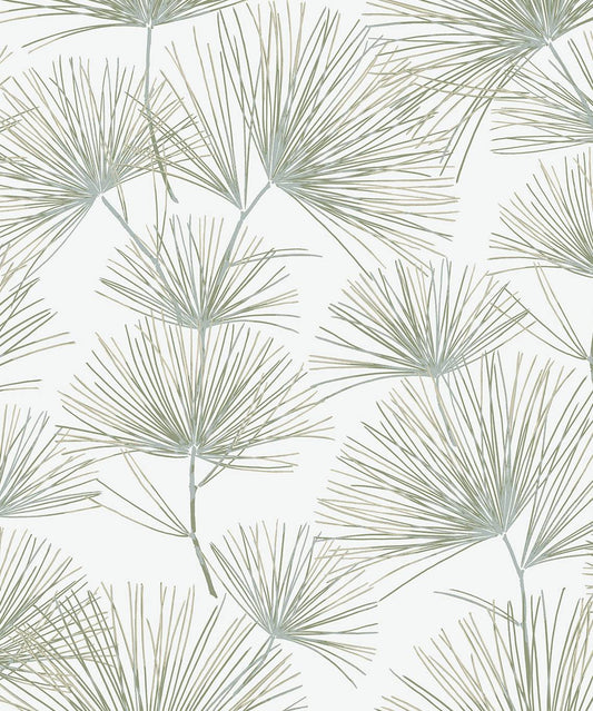 NW52104 NextWall NextWall Peel & Stick Wallpaper Pine Needles Aloe Green