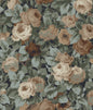 NW52402 NextWall NextWall Peel & Stick Wallpaper Rose Garden Midnight Blue & Cafe