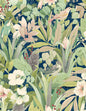 NW52502 NextWall NextWall Peel & Stick Wallpaper Blossoming Birds Fern & Denim Blue