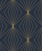 NW53102 NextWall NextWall Peel & Stick Wallpaper Gem Geometric Dark Blue & Metallic Gold
