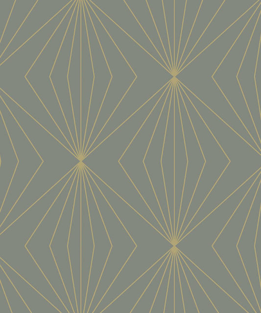 NW53105 NextWall NextWall Peel & Stick Wallpaper Gem Geometric Grey & Metallic Gold