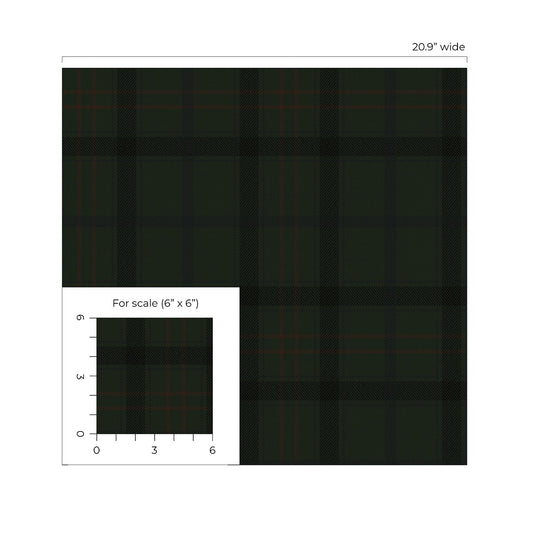 NW54307 NextWall NextWall Peel & Stick Wallpaper Tailor Plaid Neutral