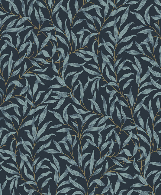 NW54702 NextWall NextWall Peel & Stick Wallpaper Willow Trail Aegean Blue