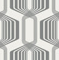 NW55302 NextWall NextWall Peel & Stick Wallpaper Striped Geo Metallic Silver