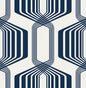 NW55312 NextWall NextWall Peel & Stick Wallpaper Striped Geo Blue Sapphire