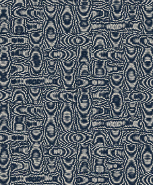 NW55902 NextWall NextWall Peel & Stick Wallpaper Organic Squares Blue Denim