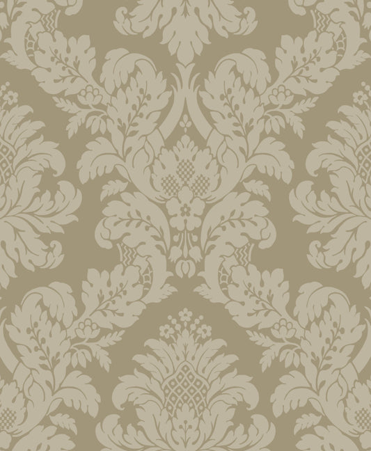 NW56305 NextWall NextWall Peel & Stick Wallpaper Charnay Damask Metallic Champagne & Glitter